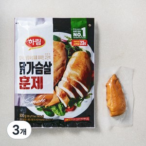 하림 닭가슴살 훈제 8개입, 800g, 3개