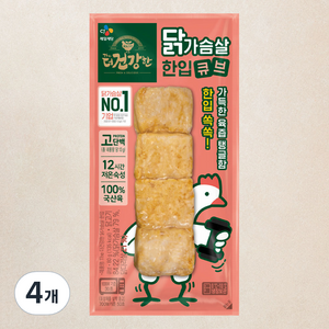 더건강한 닭가슴살 한입큐브, 80g, 4개