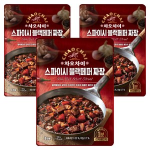 차오차이 스파이시 블랙페퍼 짜장, 180g, 3개