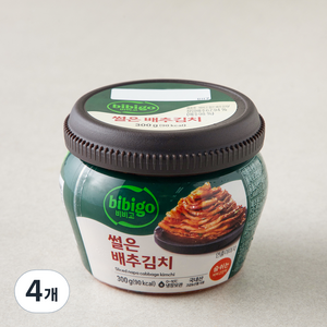 비비고 썰은 배추김치 용기, 300g, 4개