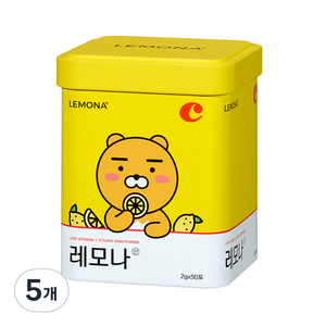 레모나 카카오 프렌즈 에디션 틴케이스 랜덤발송, 100g, 5개