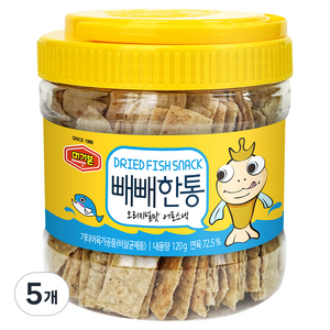 머거본 빼빼한통 오리지널맛 어포스낵, 120g, 5개