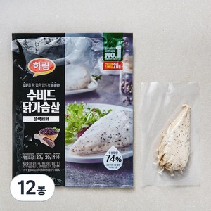 하림 수비드 닭가슴살 블랙페퍼 6개입, 100g, 12봉