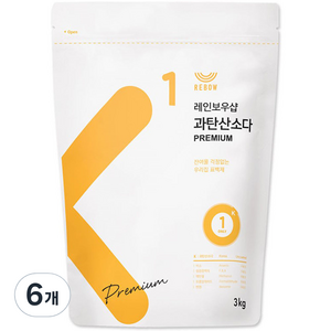 레인보우샵 과탄산소다 프리미엄 산소계 표백제, 3kg, 6개