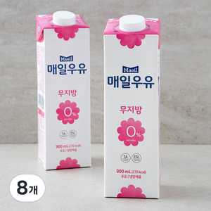 매일우유 무지방, 900ml, 8개