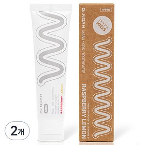 [비건라이프] 닥터노아 마루 유아 치약 불소 라즈베리 레몬향, 75g, 2개