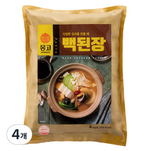 몽고식품 백된장, 4kg, 4개