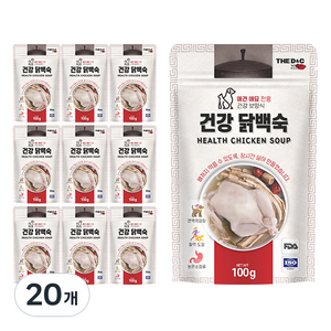 더독 건강 강아지간식 파우치, 닭백숙, 100g, 20개