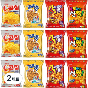 크라운 콘칲 44g x 3p + 카라멜콘 땅콩 46g x 3p + 못말리는 신짱 73g x 3p + 죠리퐁 50g x 3p 세트, 639g, 2세트