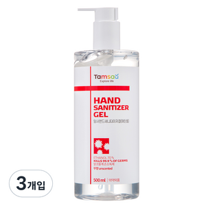 탐사 핸드 새니타이저 겔, 500ml, 3개