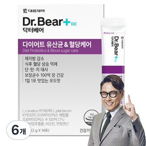 닥터베어RX 다이어트 유산균 & 혈당케어, 28g, 6개