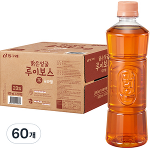 빙그레 맑은얼굴 루이보스차 무라벨, 60개, 500ml