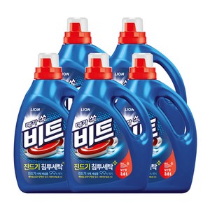 비트 진드기 침투세탁 일반용 액상세제 본품, 3L, 5개