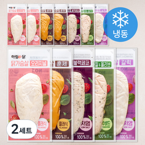 하림 이닭 닭가슴살 오리지널 100g x 3p + 훈제 100g x 3p + 갈릭 100g x 2p + 블랙페퍼 100g x 2p + 바질올리브 115g x 2p (냉동), 2세트