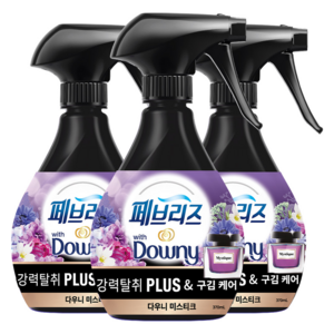 페브리즈 강력탈취 플러스 섬유탈취제 미스티크 본품, 370ml, 3개