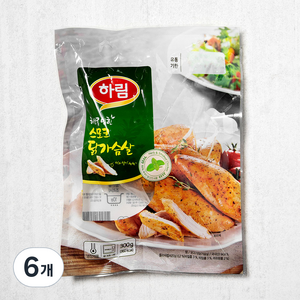 하림 허브 스모크 닭가슴살, 300g, 6개