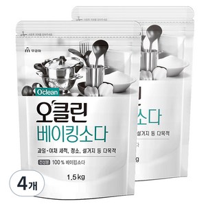 오클린 베이킹소다 리필, 1.5kg, 4개