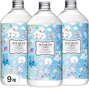 부케가르니 딥퍼퓸 섬유유연제 베이비파우더 본품, 1000ml, 9개