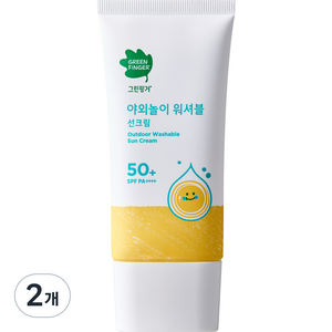 그린핑거 야외놀이 워셔블 선크림 SPF50+ PA++++, 2개, 80ml