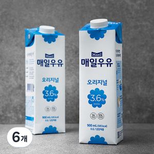 매일우유 오리지널, 900ml, 6개