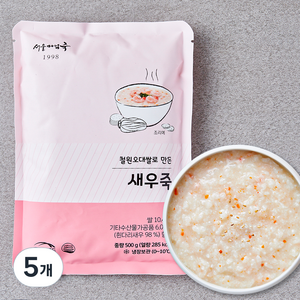 서울마님죽 새우죽, 500g, 5개