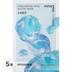 이니스프리 New 히알루론산 액티브 마스크 25ml, 1개입, 5개