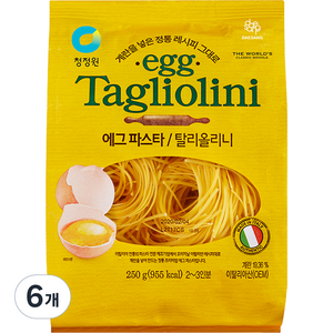 청정원 에그 탈리올리니 파스타, 250g, 6개