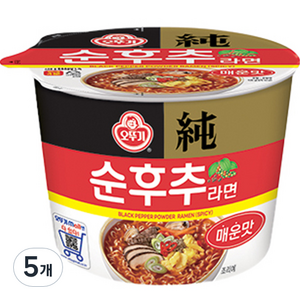 오뚜기 순후추 라면 매운맛 105g, 5개