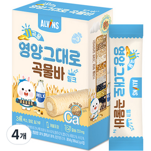 엘빈즈 11곡물 영양그대로 곡물바, 우유맛, 40g, 4개