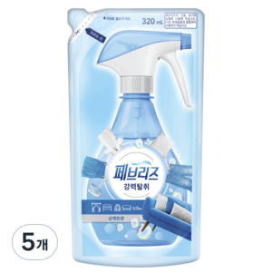 페브리즈 섬유탈취제 강력탈취 상쾌한향 리필, 320ml, 5개