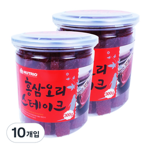 뉴트리오 스테이크 반려견 간식, 홍삼 + 오리 혼합맛, 300g, 10개