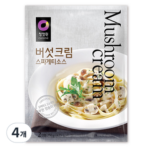 청정원 버섯크림 스파게티소스, 250g, 4개