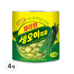 일미푸드 델리원 생 오이피클, 3kg, 4개