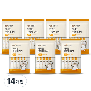 굿밸런스 짜먹는 고양이 간식, 치킨, 60g, 14개