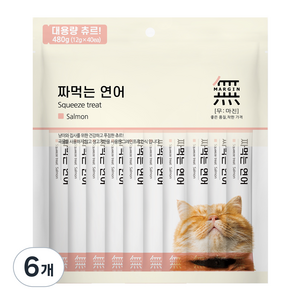 무마진 짜먹는 고양이 간식 40p, 연어, 480g, 6개