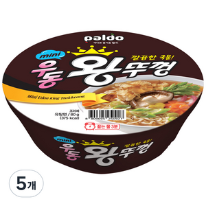 왕뚜껑 mini 우동, 80g, 5개