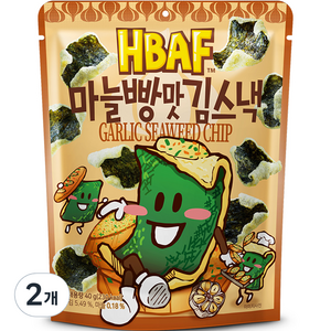 바프 마늘빵맛 김스낵, 40g, 2개