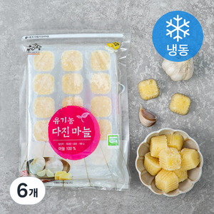 유기가공식품 인증 우리땅 유기농 다진마늘 (냉동), 180g, 6개