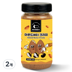 베리해피넛 아몬드버터 크리미, 275g, 2개