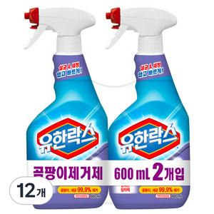 유한락스 곰팡이제거제, 600ml, 12개