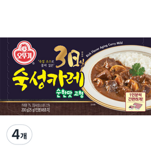 오뚜기 3일 숙성카레 순한맛 고형, 200g, 4개