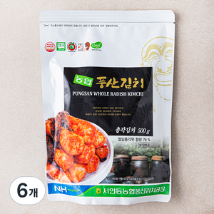 풍산김치 농협 총각김치, 500g, 6개