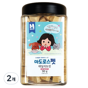 마도로스펫 강아지 데일리트릿 북어 & 연어, 혼합맛(북어/연어), 90g, 2개