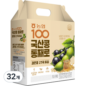 농협 100 국산콩 통째로 검은콩 17곡 두유, 32개, 190ml