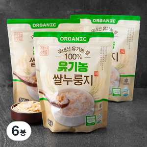 착한상점 유기농쌀로 만든 누룽지, 500g, 6봉