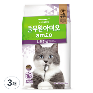 풀무원아미오 전연령 고양이 시원하냥 건식사료, 가수분해 닭, 1.5kg, 3개