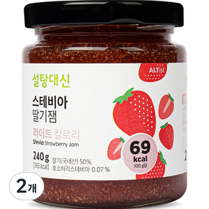 알티스트 설탕대신 스테비아 딸기잼, 240g, 2개