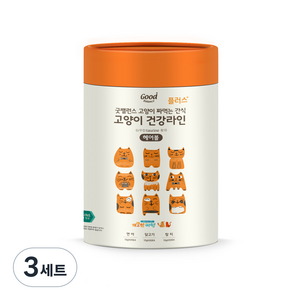 굿밸런스 건강라인 헤어볼 플러스 고양이 짜먹는 간식, 혼합맛(연어/닭고기/참치), 720g, 3세트