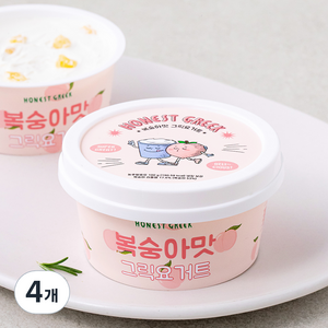 어니스트그릭 복숭아맛 그릭요거트, 100g, 4개