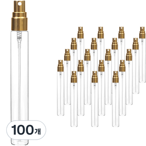 알루미늄캡 스프레이 용기 10ml, 100개, 투명(용기) + 골드(캡)